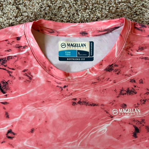 Magellan Outdoors Fish Gear Shirt Women Large Pink Blue Ombre Long Sleeve EUC 🎣 - Picture 3 of 8